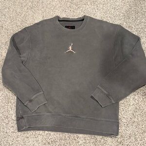 Jordan Gray Crewneck with Jumpman Logo and flight tag - men’s large